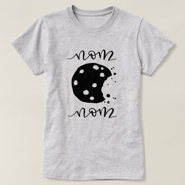 Nom Nom! Bitten Cookie Tshirt (Design Front)