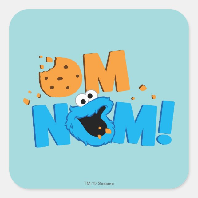 Nom Nom Cookie Square Sticker (Front)