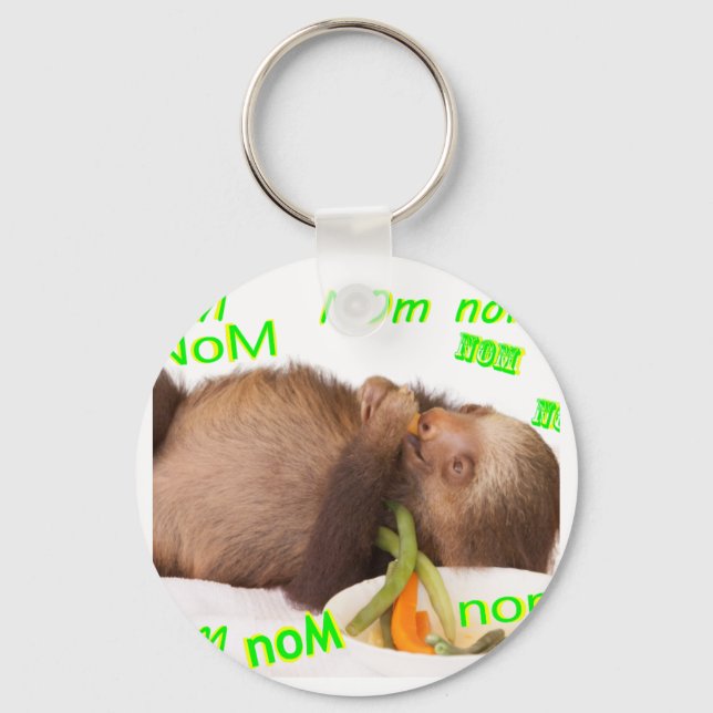 nom nom nom sloth keychain (Front)