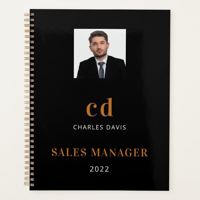 Nom or noir initiales photo business 2023 (Devant)