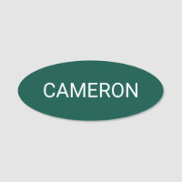 Nom ovale vert Étiquette Badge Pin ou Magnétique 3