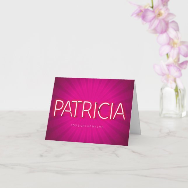 Nom Patricia dans la carte lumineuse néon (Orchidée)