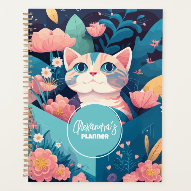 Nom personnalisable Cute Cat Feminine (Devant)