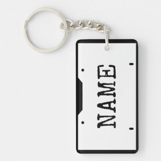 Nom personnalisable Plaque de licence Blanc Bordur