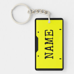 Nom Personnalisable Plaque de licence Jaune Et Noi