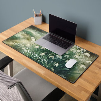 Nom personnalisé Aquarelle Vintage Floral Snowdrop