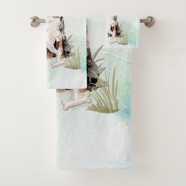 Nom personnalisé Australian Shepherd Pet Dog (En situation)