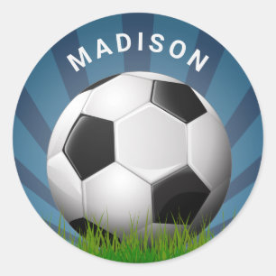 Nom personnalisé Autocollants de balle de soccer r