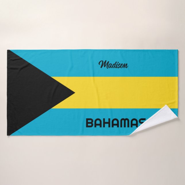 Nom personnalisé Bahamas (Serviette de bain)