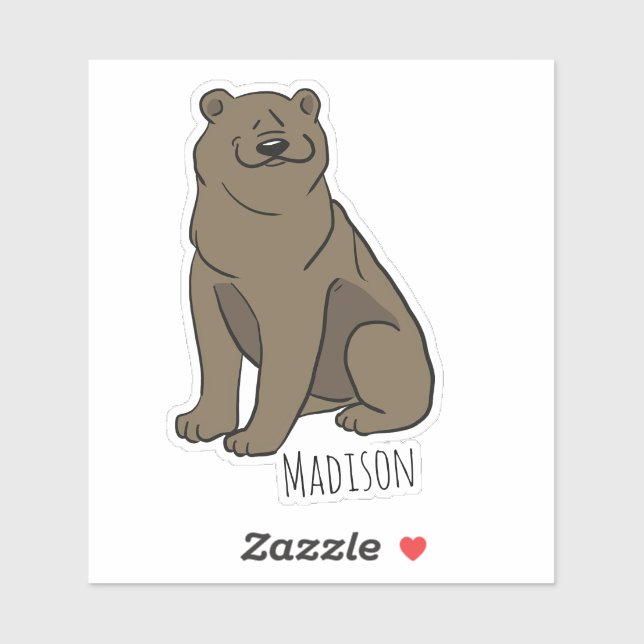 Nom personnalisé Bear Vinyl Sticker (Feuille)