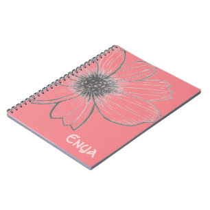Nom personnalisé Beau Carnet de conception de fleu