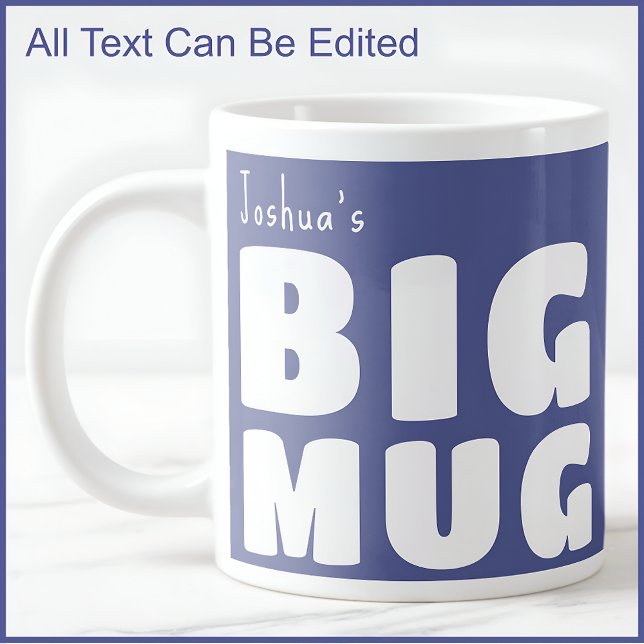 Nom personnalisé Big Mug Blue C49 Drôle nouveauté (Créateur téléchargé)