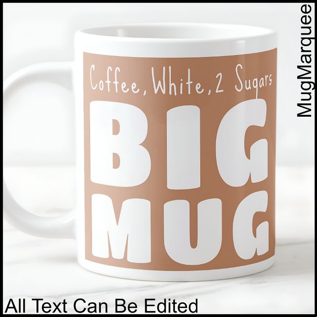 Nom personnalisé Big Mug Brown C84 Drôle nouveauté (Créateur téléchargé)