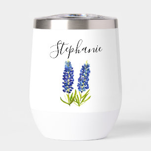 Nom personnalisé Bluebonnets Floral Monogramme