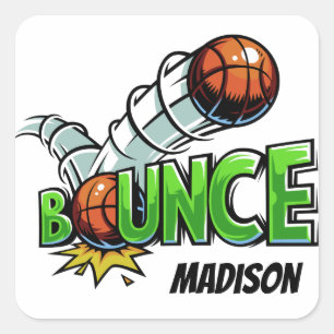 Nom personnalisé BOUNCE Basket-ball stickers