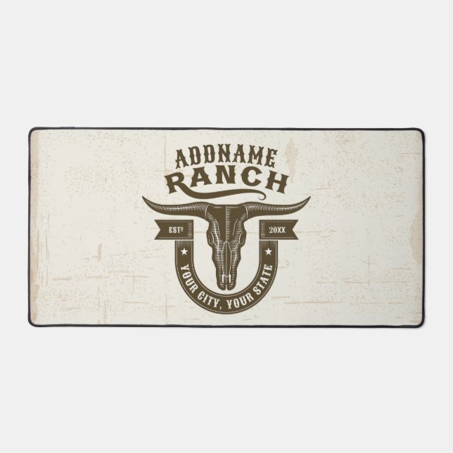 NOM personnalisé Bull Steer Skull Western Ranch (Recto)