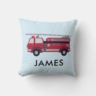 Nom personnalisé Camion de feu rouge Coussin