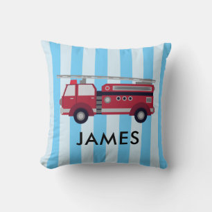 Nom personnalisé Camion de feu rouge Coussin