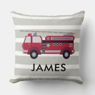 Nom personnalisé Camion de feu rouge Coussin