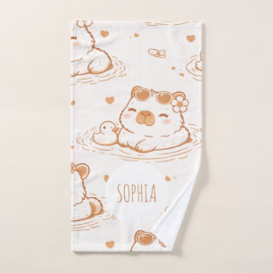 Nom personnalisé Capybara mignon avec lunettes de