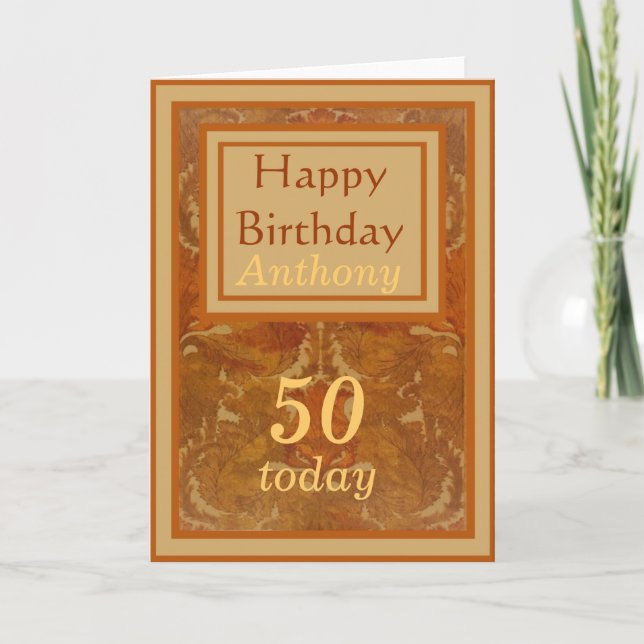 Nom personnalisé Carte d'anniversaire 50e (Devant)