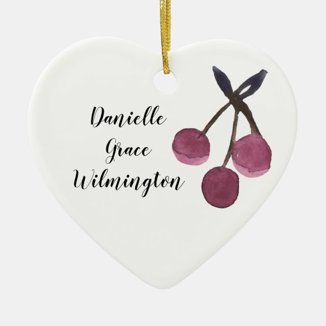 Nom personnalisé Cerise Ornement de Noël (Devant)