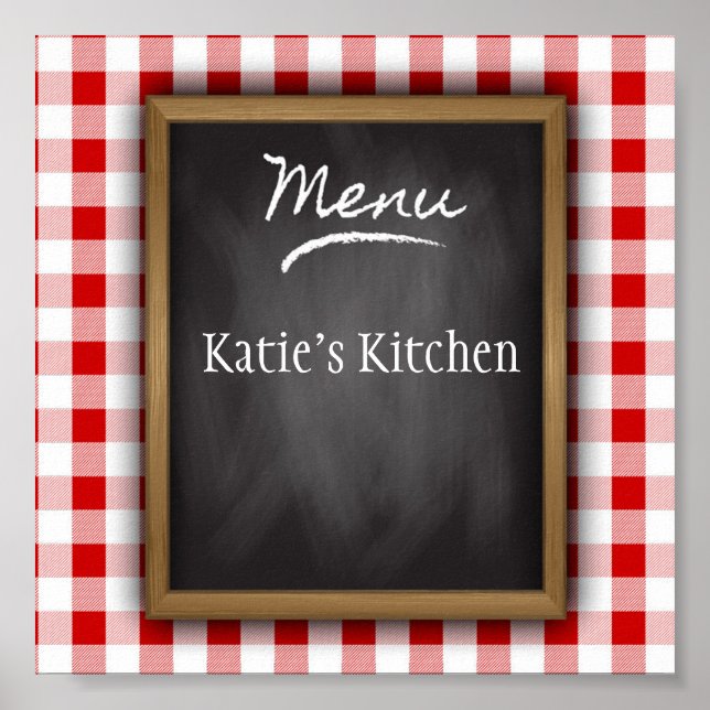 Nom personnalisé Chalkboard Kitchen Art Poster (Devant)