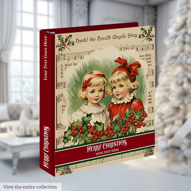 Nom personnalisé Classeur avec conception pour enf (Custom Name Binder with Christmas Kids Design)
