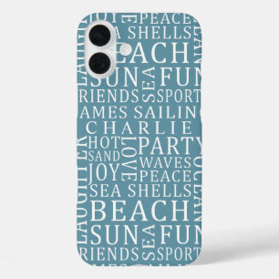 Nom personnalisé & Couleur Plage Typographie coque