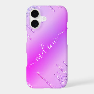 Nom personnalisé Couleurs de néon rose violet coqu