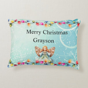 Nom personnalisé Coussin de l'accent de Noël