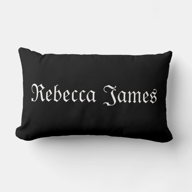 Nom personnalisé Coussin noir et blanc (Recto)