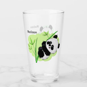 Nom personnalisé Cute Pandas pint verre 2/2