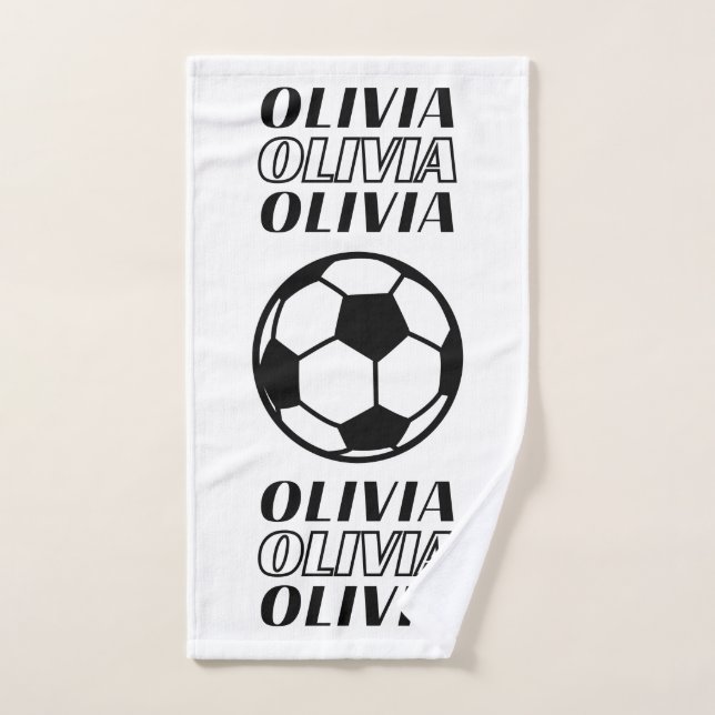 NOM PERSONNALISÉ DE LA FILLE DE FOOTBALL (Serviette à main)