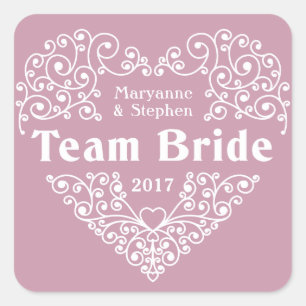 Nom personnalisé de l'équipe Mariée et autocollant