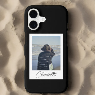 Nom personnalisé de style Polaroid noir et blanc t