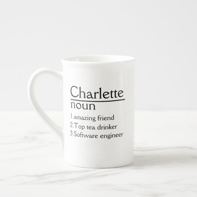 Nom personnalisé Définition blanc Mug (Gauche)