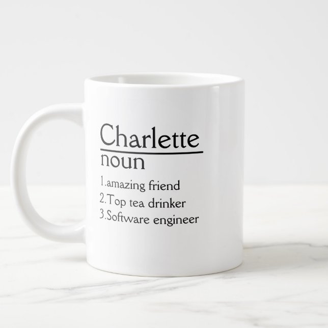 Nom personnalisé Définition blanc Mug (Gauche)