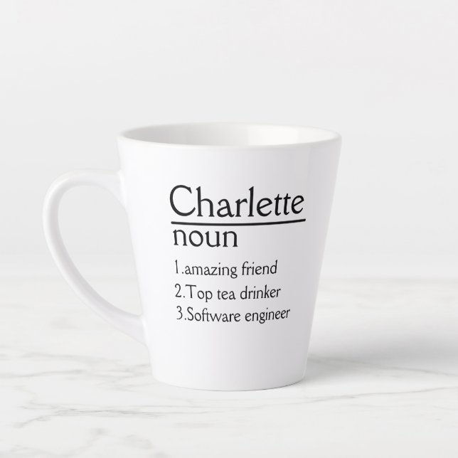 Nom personnalisé Définition blanc Mug (Gauche)