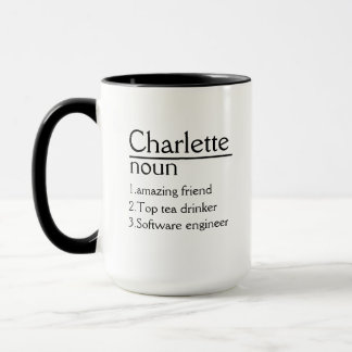 Nom personnalisé Définition blanc Mug