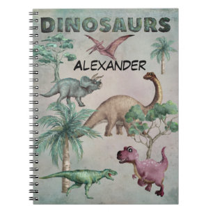 Nom personnalisé Dino Dinosaur Carnet pour garçons