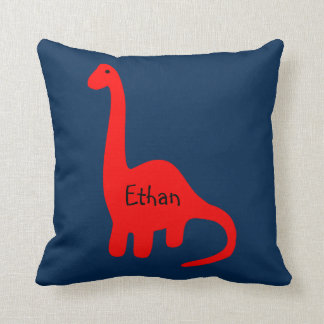 Nom personnalisé "Dinosaur rouge" Coussin