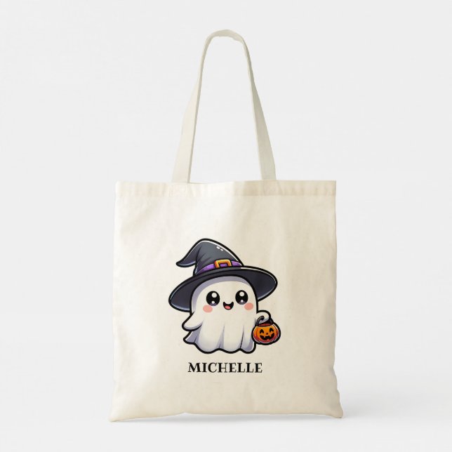 Nom personnalisé du fantôme mignon Sac fourre-tout (Dos)