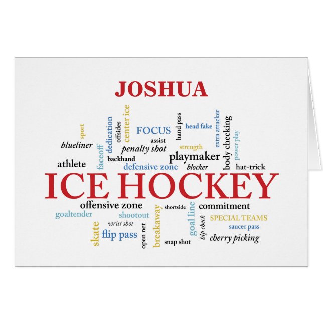 Nom personnalisé du hockey sur glace Anniversaire  (Devant horizontal)