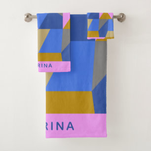 Nom personnalisé du Motif de blocs de couleurs géo