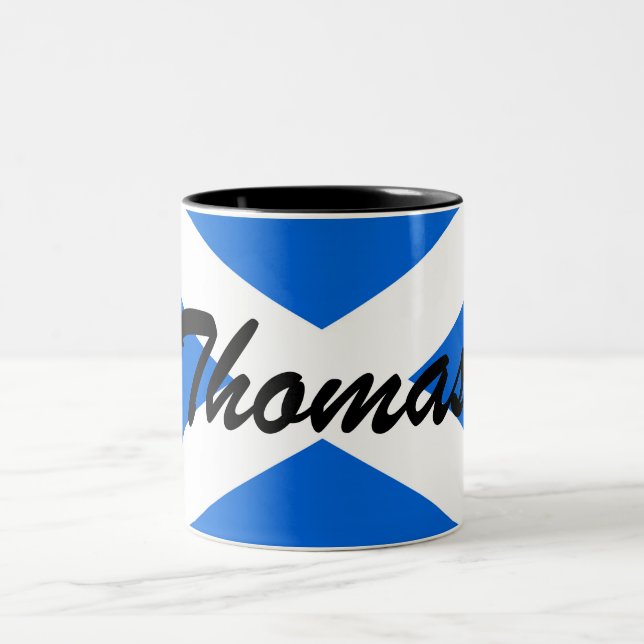 Nom personnalisé Écossais Drapeau Arc de Mug à deu (Centre)