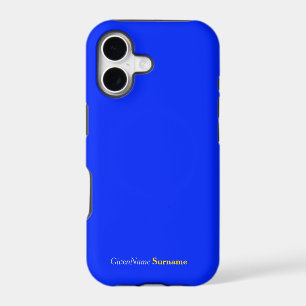 Nom personnalisé Elégant bleu gris jaune