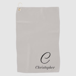 Nom personnalisé élégant et serviette de golf init