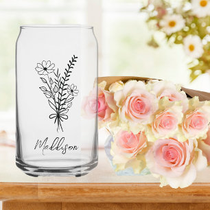 Nom personnalisé, Élégant groupe de fleurs typogra