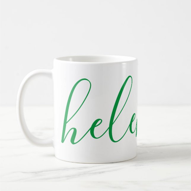 Nom personnalisé élégant Kelly Green Mug personnal (Gauche)